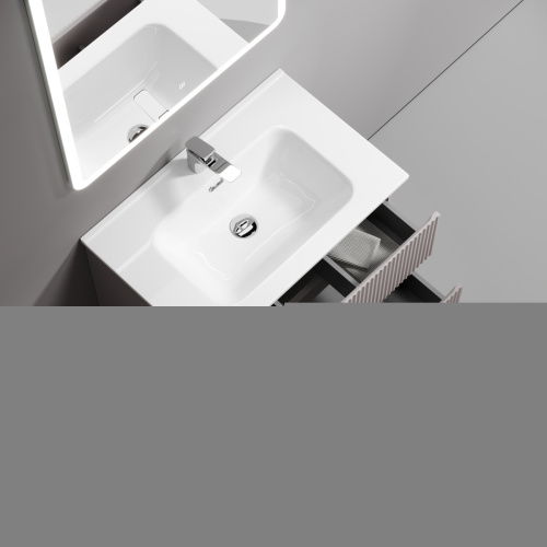 Тумба под раковину Sancos SNOB R SNR70SM 70х40 подвесная цвет серый - фото 5